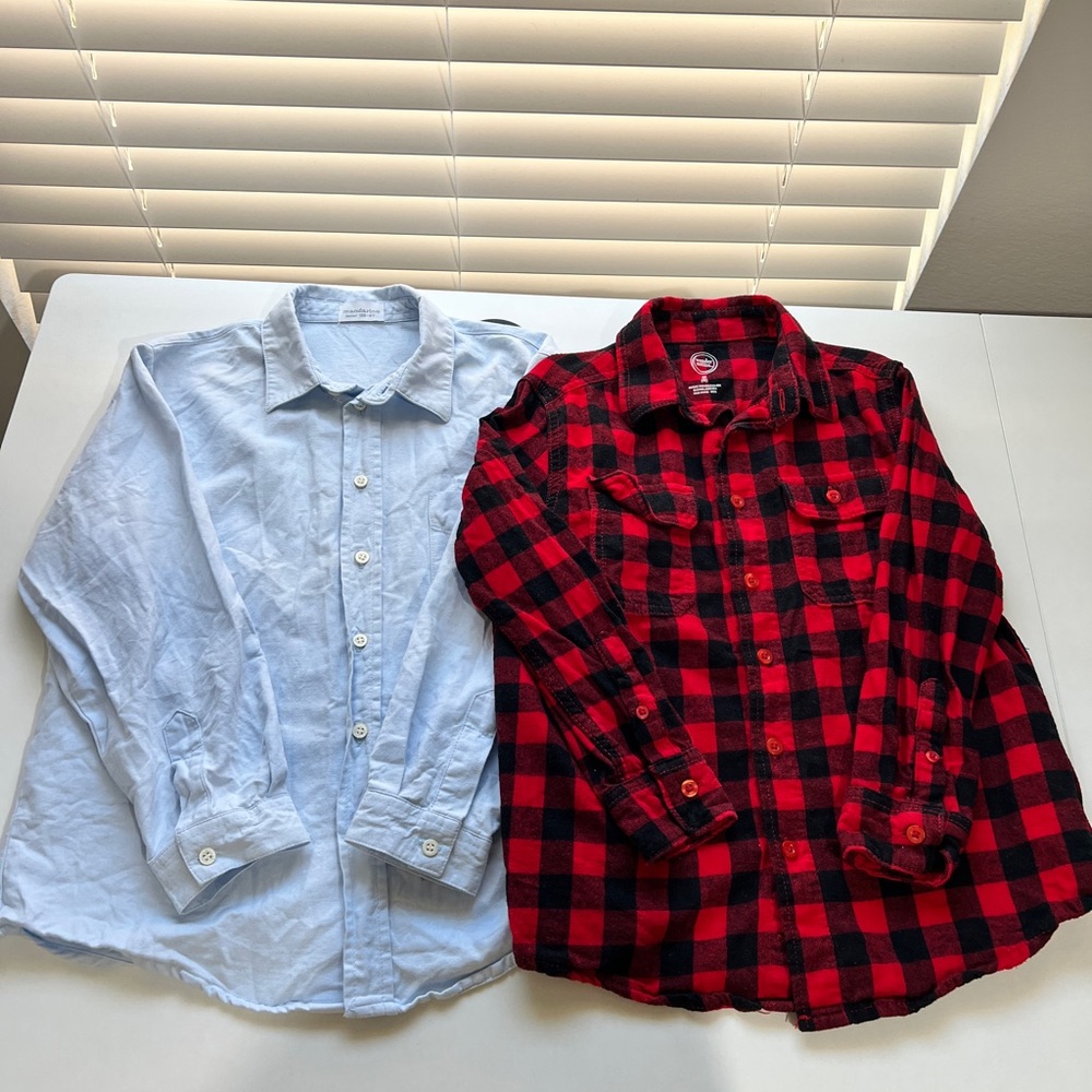 Boys Youth Lot of 2 Long Sleeve Button Down Shirts